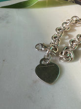 Load image into Gallery viewer, Tiffany &amp; Co. Sterling Silver Cable Link Heart Toggle Bracelet 7.25”
