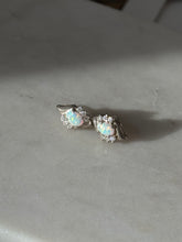 Load image into Gallery viewer, Vintage Opal &amp; CZ Sterling Earrings
