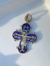 Load image into Gallery viewer, Bernhard Hertz Denmark Enamel Sterling Silver Dagmar Cross Pendant
