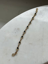 Load image into Gallery viewer, Midcentury Black Onyx Gold Fill Bracelet 7.5”
