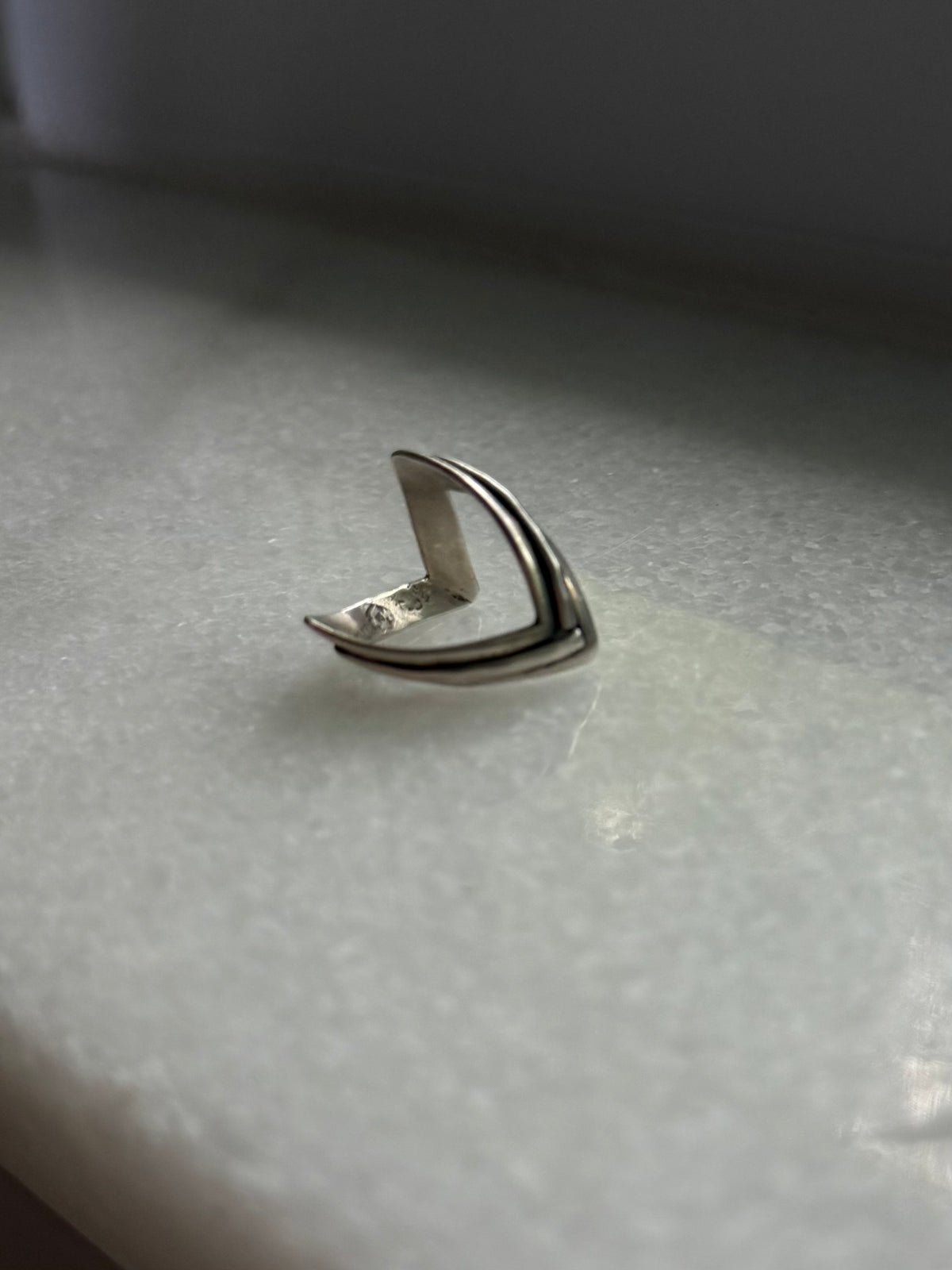 Chevron Sterling Silver Ring Size 5.25