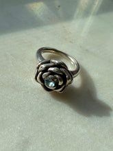 Load image into Gallery viewer, Blue Flower Sterling Silver Ring Size 7.25
