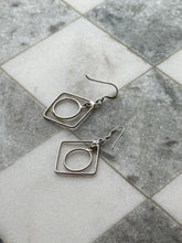 Load image into Gallery viewer, Dangle Sterling Square Earrings
