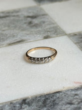 Load image into Gallery viewer, Vintage 14k Gold Diamond Band Size 5.5
