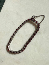 Load image into Gallery viewer, Vintage Red Gemstone Sterling Silver Tennis Bracelet 6.75”
