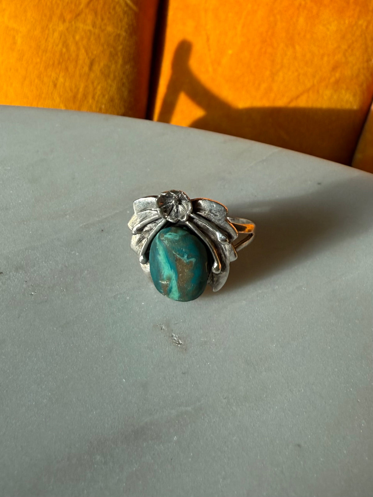 Vintage Turquoise Sterling Silver Ring Size 7