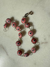 Load image into Gallery viewer, Pink Evil Eye Protection Sterling Silver Bracelet
