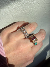 Load image into Gallery viewer, CZ Sterling Silver Chain Link Ring Size 7.5
