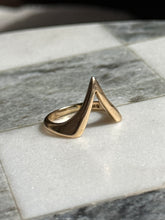 Load image into Gallery viewer, Vintage Solid 14k Yellow Gold Chevron Ring Size 8
