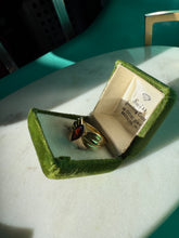 Load image into Gallery viewer, y2k Red Glass Gold Vermeil Ring Size 9.5
