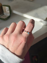 Load image into Gallery viewer, Gold Vermeil Opal Thin Stacker Band Size 8.25
