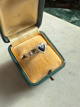 Load image into Gallery viewer, Black Onyx Sterling Silver Heart Ring Size 7.75

