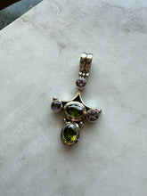 Load image into Gallery viewer, Peridot &amp; Amethyst Sterling Silver Pendant
