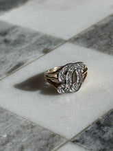 Load image into Gallery viewer, Cursive ‘D’ Initial Diamond 14k Gold Ring

