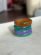Load image into Gallery viewer, Dyed Green Quartz Stacker Band Size 7.5
