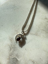 Load image into Gallery viewer, Garnet Horseshoe Sterling Silver Necklace 15”
