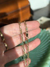 Load image into Gallery viewer, Italian Gold Vermeil Figaro Link Chain 24”
