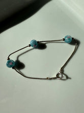 Load image into Gallery viewer, Floral Glass Bead Sterling Silver Bracelet 7”

