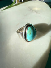 Load image into Gallery viewer, Turquoise Chunky Sterling Silver Ring Size 7
