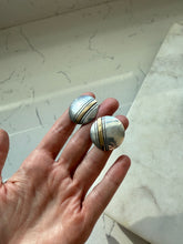Load image into Gallery viewer, Vintage Herbert Begay Sterling &amp; 14k Gold Disc Earrings
