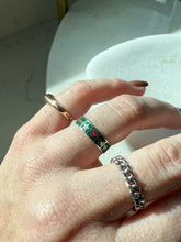 Load image into Gallery viewer, Enamel Heart Star Sterling Silver Ring Size 7
