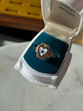 Load image into Gallery viewer, Vintage Enamel Heart Gold Ring Size 7
