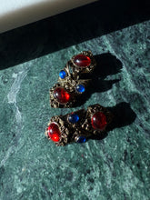Load image into Gallery viewer, Vintage 1980s Gripoix Style Cabochon Chunky Clip On Earrings
