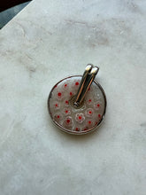 Load image into Gallery viewer, Donut Millefiori Glass Red White Sterling Silver Pendant
