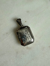 Load image into Gallery viewer, Etched Square Sterling Silver Locket Pendant
