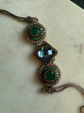 Load image into Gallery viewer, Green &amp; Blue Sterling Silver Bracelet
