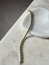 Load image into Gallery viewer, Emerald &amp; Diamond 10k Gold Tennis Bracelet 7”
