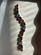 Load image into Gallery viewer, Multicolor Gemstone Sterling Silver Chunky Tennis Bracelet 7.25”
