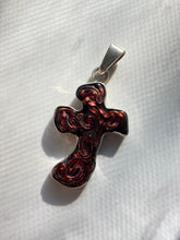 Load image into Gallery viewer, Charles Albert Art Glass Cross Pendant
