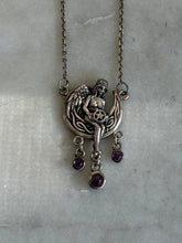 Load image into Gallery viewer, Cabochon Amethyst Witch Sterling Silver Necklace
