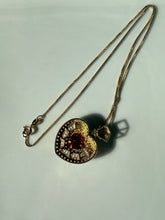 Load image into Gallery viewer, Chunky Red Heart Gold Vermeil Necklace
