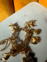 Load image into Gallery viewer, Good Luck Chunky Gold Plated Charm Bracelet 6”
