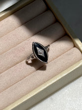 Load image into Gallery viewer, Midcentury Black Onyx Sterling Silver Ring Size 6
