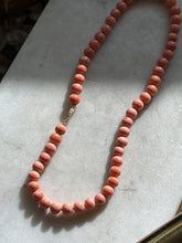 Load image into Gallery viewer, Angel Skin Coral 14k Gold Necklace 16”
