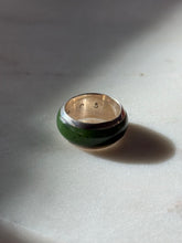 Load image into Gallery viewer, Vintage Green Jade Sterling Silver Ring Size 4.5
