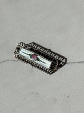 Load image into Gallery viewer, Vintage Guilloche Enamel Sterling Silver Brooch

