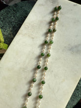 Load image into Gallery viewer, Vintage 1/20 12k Gold Filled Jade &amp; Pearl Necklace 29”
