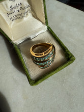 Load image into Gallery viewer, Blue Zircon Gold Vermeil Ring Size 8.25
