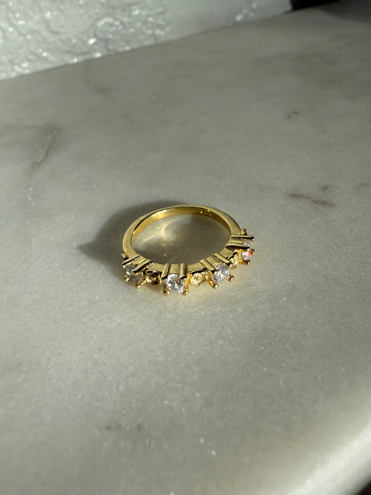 CZ Gold Vermeil Stacker Band Size 5.5