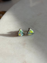 Load image into Gallery viewer, Opal Inlay Sterling Silver Triangle Earrings

