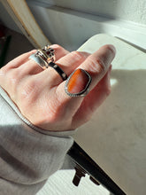 Load image into Gallery viewer, Vintage Agate Sterling Silver Ring Size 7
