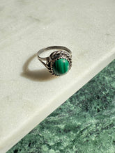 Load image into Gallery viewer, Malachite Sterling Silver Ring Size 5.25
