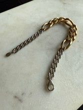 Load image into Gallery viewer, Two-Toned Sterling Silver Chunky Figaro Bracelet 7”

