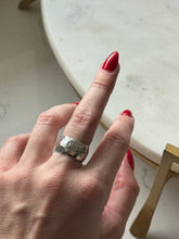 Load image into Gallery viewer, Vintage Solid Sterling Silver Hammered Cigar Band Size 7.25
