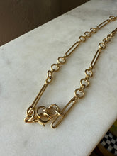 Load image into Gallery viewer, Italian Trombone Link 14k Gold Chain 17”
