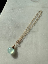 Load image into Gallery viewer, Blue Gemstone Gold Fill Bracelet 7”
